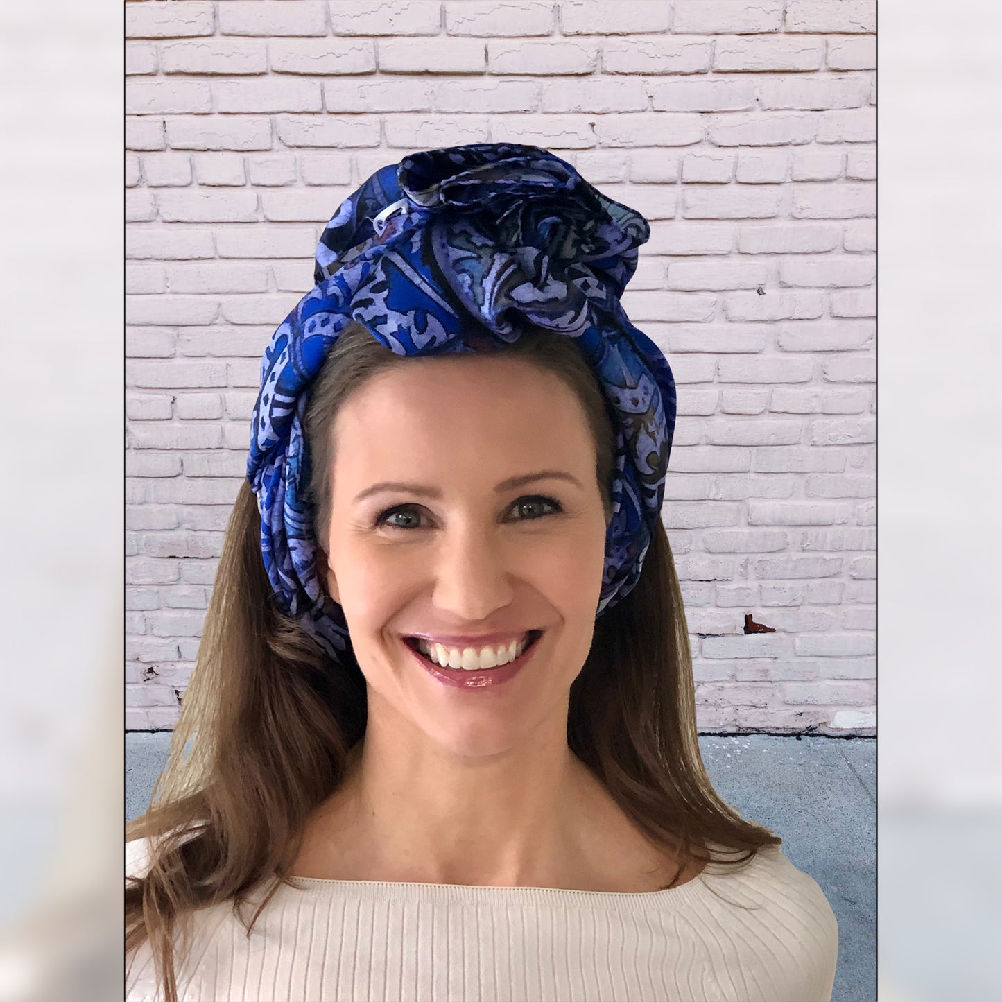 Blue Leopards Headscarf