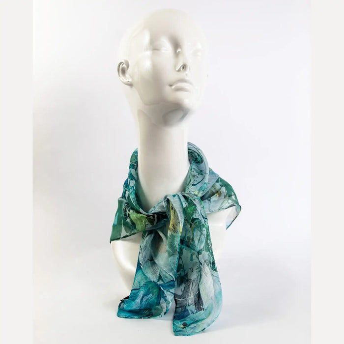Mila+Mate Adam Cohen Ocean Breeze Linen Silk Headscarf