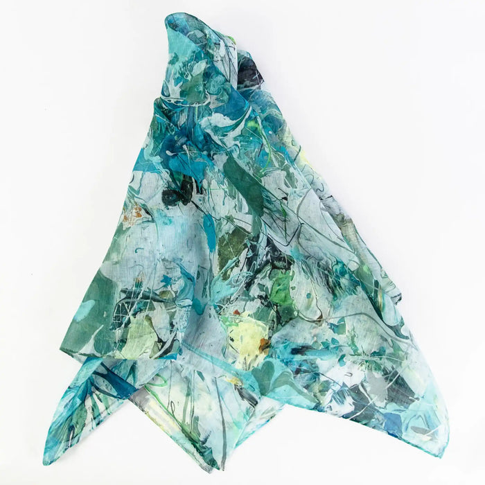 Mila+Mate Adam Cohen Ocean Breeze Linen Silk Headscarf