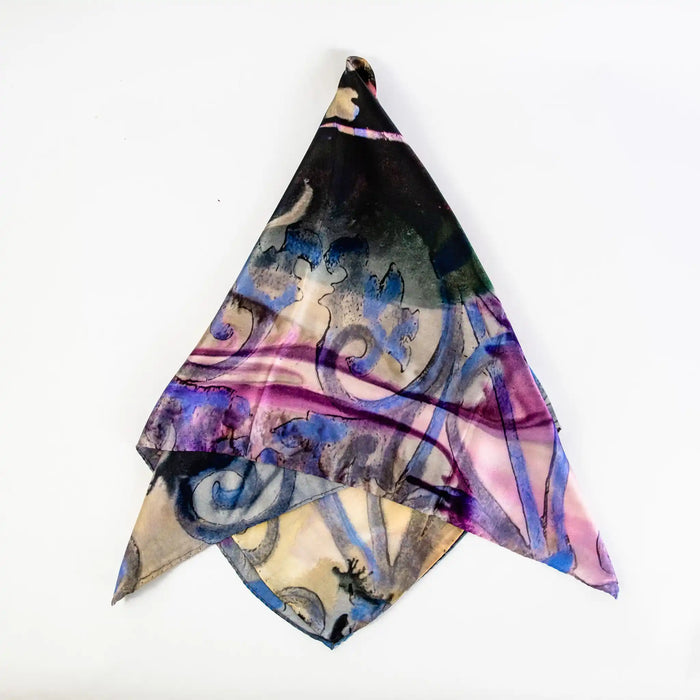 Mila+Mate Dumbarton Rod Iron Pink Satin Silk Luxury Headscarf