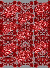 Vine Roses Grey & Red - Mila+Mate